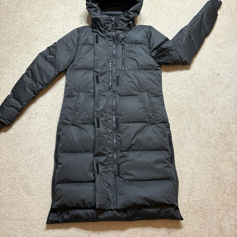 Mondetta MPG 650 Down Parka Jacket Mens Medium Black Long Hooded Puffer Coat - Picture 11 of 15